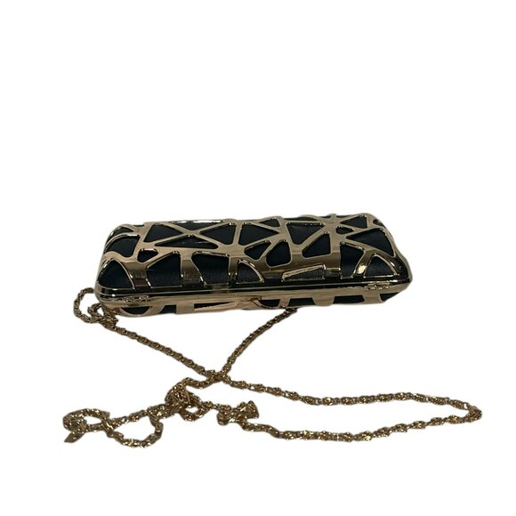 Sephora Black/Goldtone Evening Purse Chain Clutch - Picture 2 of 7